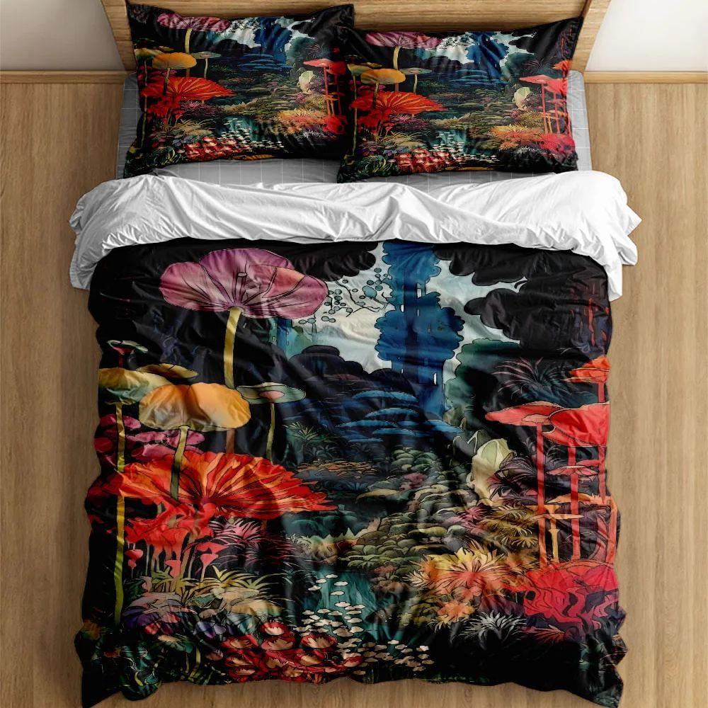 Brocéliande Art Duvet Cover Set King Queen Double Full Twin Single Size Bed Linen Set