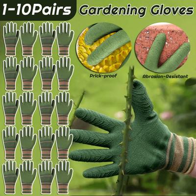 1-10PCS Gardening Gloves Thorn Proof Rose Pruning Garden Glove Waterproof Protection Glove Rose Gloves