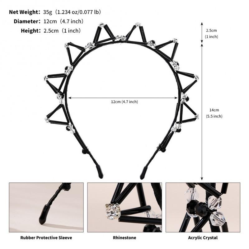 

Handmade Beaded Crystal Headband Wedding Vacation Photo Shooting Hair Accessories Sen Flowers Leaves Mesh