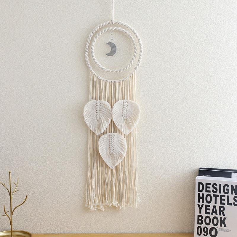 Handmade Dream Catcher Pendant Tapestry Home Circle Leaf Shape Jewelry Wall Hanging Ornament Window Decoration