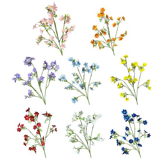 3-Fork Artificial Flower, Realistic Fake Silk Flower with Stem, Faux Bloom for Wedding Party Home Office Table Centerpiece Decoration