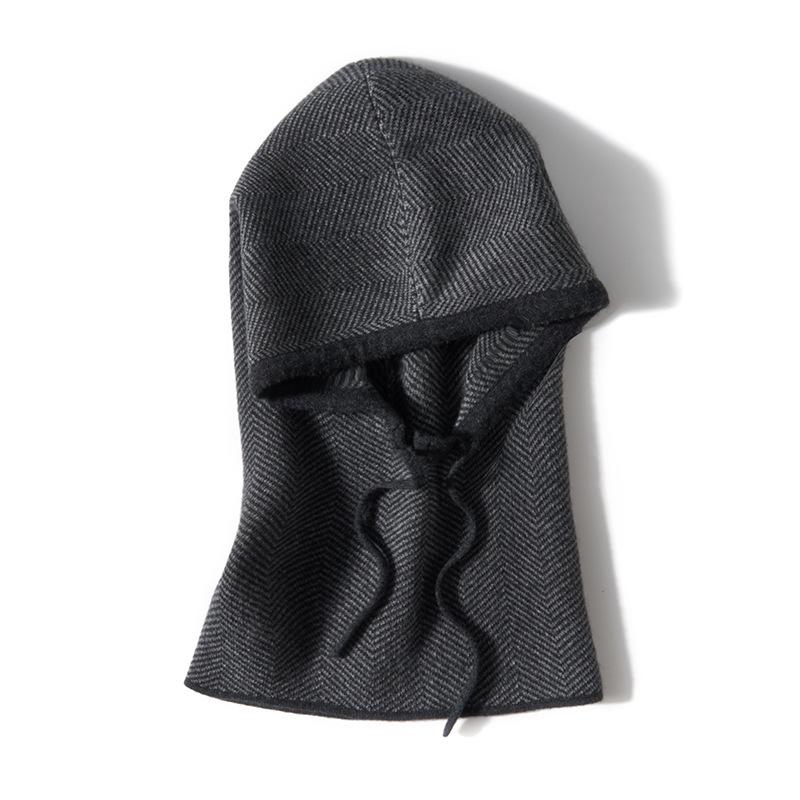 New Autumn and Winter Women's Casual Ear Protecting Neck Cap  Knitted Fashionable and Warm Drawstring Hat