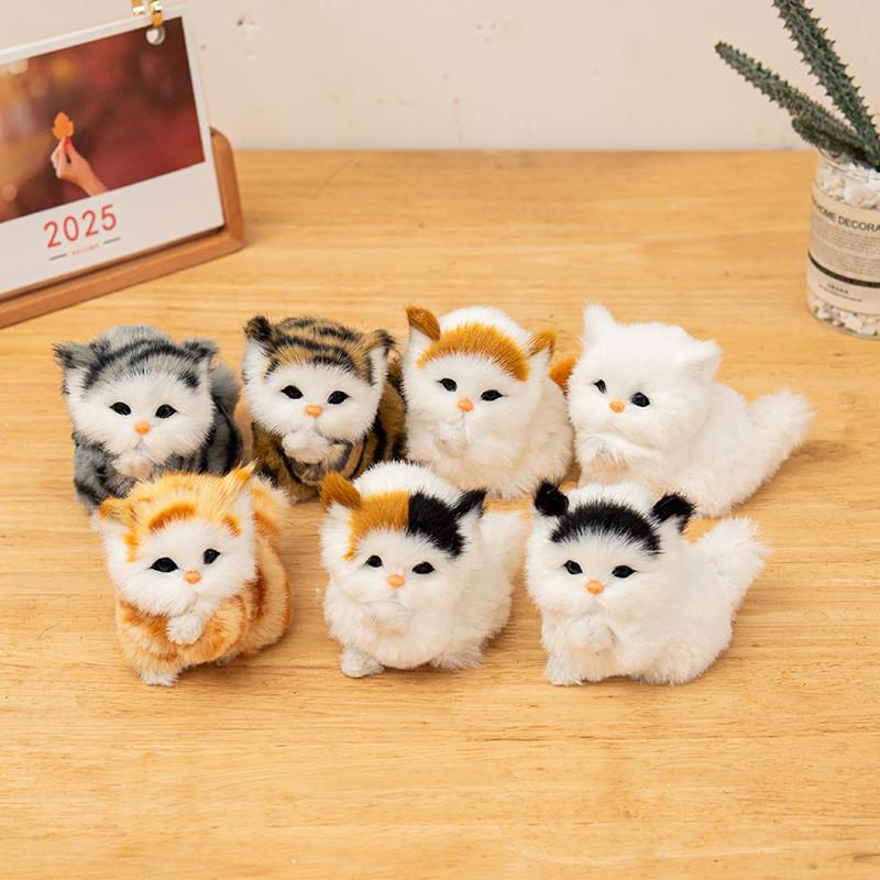 Katzen-Plüschtier für Kinder Kinder Geschenke Mit Weichem Kunstfell Und Realistischem Design