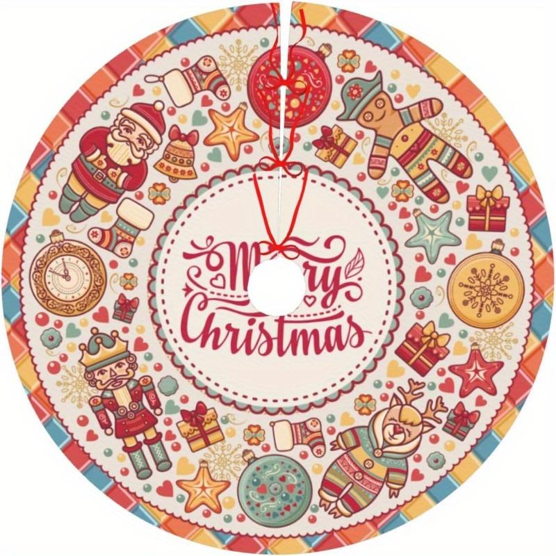 

1 шт., Дед Мороз, Олень Щелкунчик Юбка для елки, Праздничная вечеринка, Традиционная, Коврик для рождественской елки, Декоративная юбка для елки для рождественского украшения, 36 дюймов Pack of 1 разноцветный