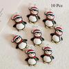 11 Pcs Cute Christmas Penguin Resin Charms Funny Christmas Hats Animal Pendants DIY Christmas Gifts Jewelry Making Accessories