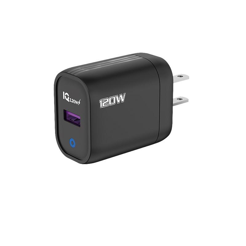 120W Cross-Border USB Fast Charger - European, American, UK Standard, Amber Yellow
