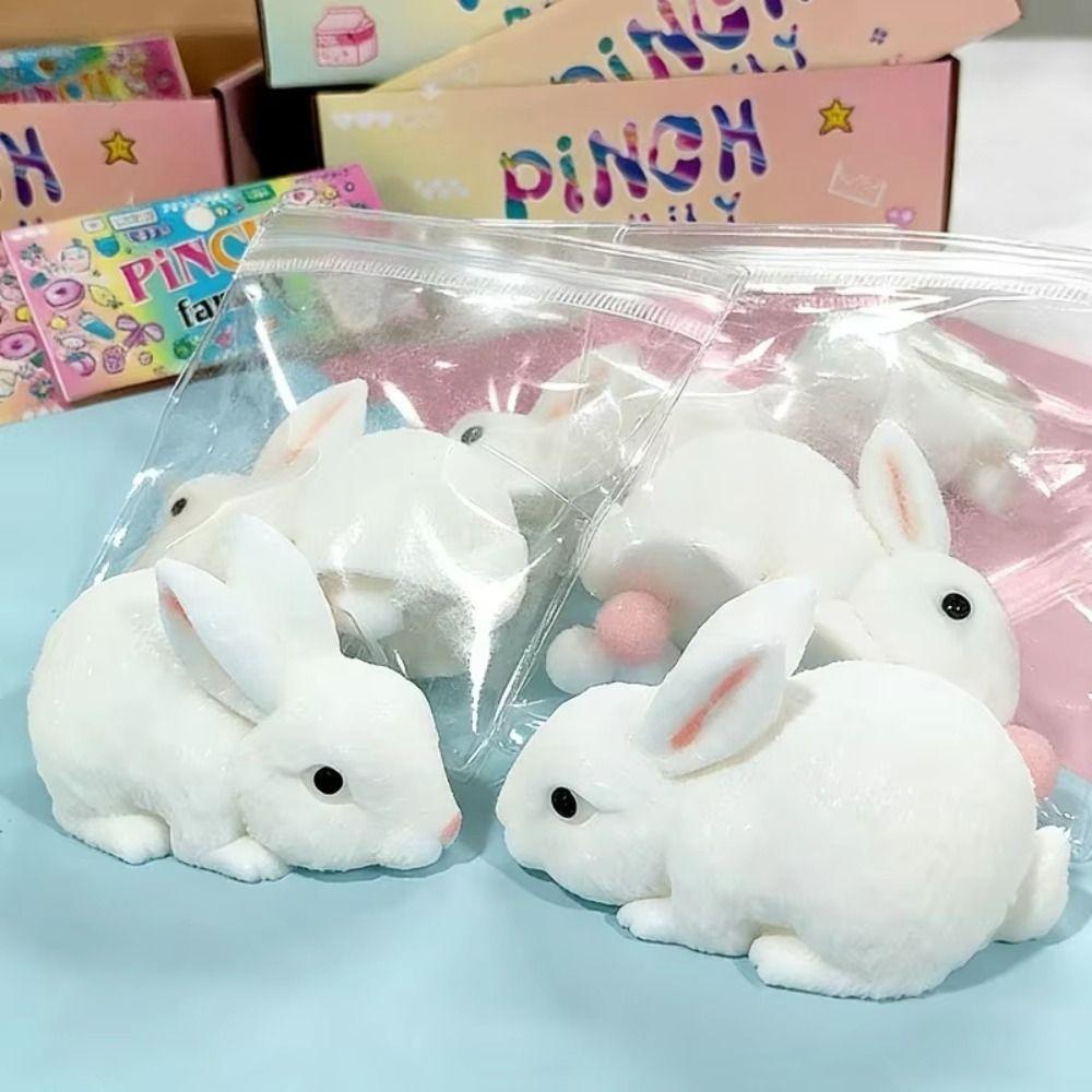 Silicone Rabbit Fidget Super Soft Pinching Fingertip Toy Creative Bunny Squishy Toy Desk Decor