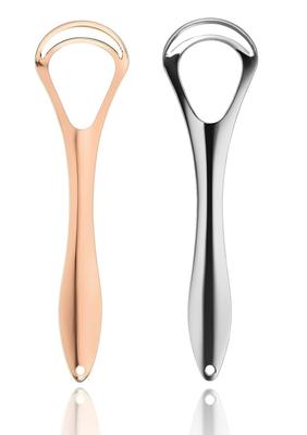 Tongue Cleaner - Premium Stainless Steel & Copper Tongue Scraper with Dual Scraping Head, Metal Tongue Scraper | Tongue Cleaner for Adults Kids Fig