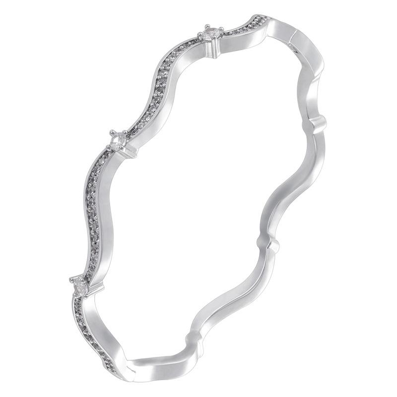 

Temperament Light Luxury Copper Inlaid With Zirconium Wave Bracelet Women S High-End Bamboo Pipe Elbow Hand Jewelry Vl669