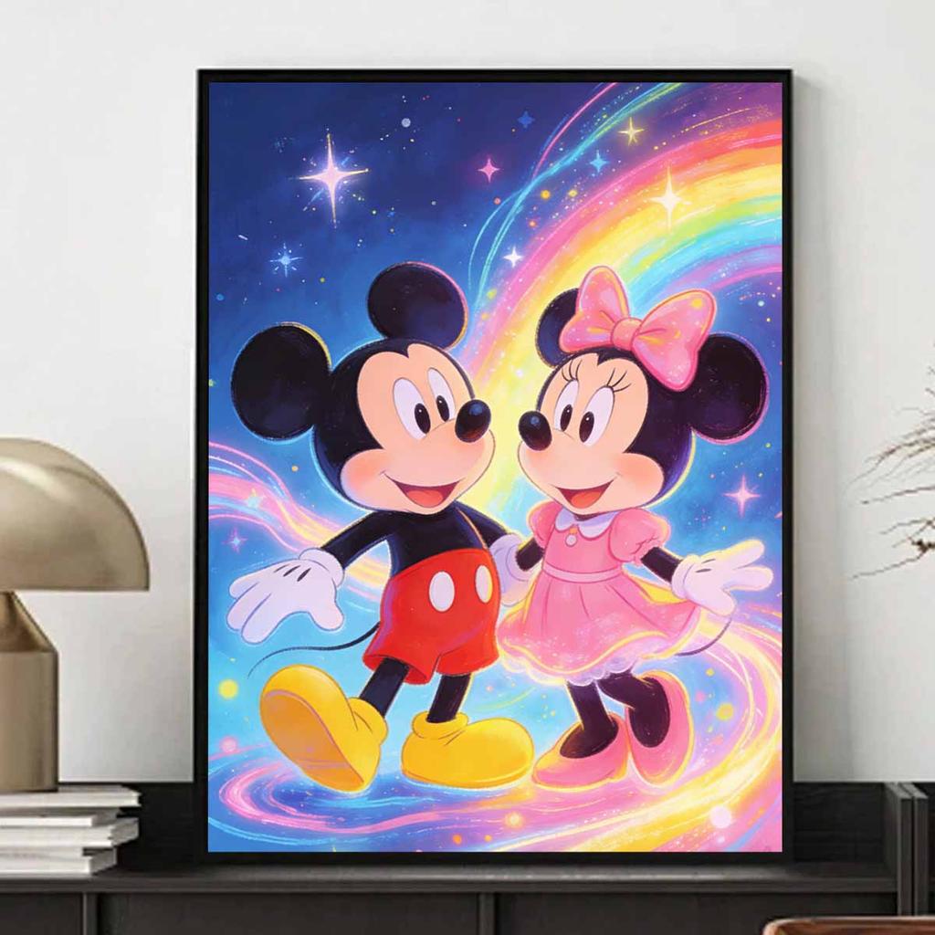 Disney Diamond Art Painting Kit Mickey Minnie Love Rainbow Stars Home Wall Decor Handmade Gift
