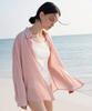 Myuleus Summer Striped See-Through Shirt (Imported Fabric) [Peach]