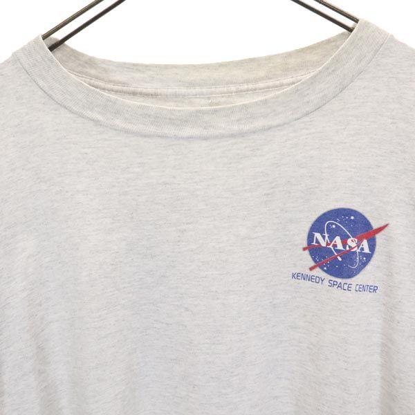 NASA 90s Old Back Print Short Sleeve T-shirt Gray Men's Used