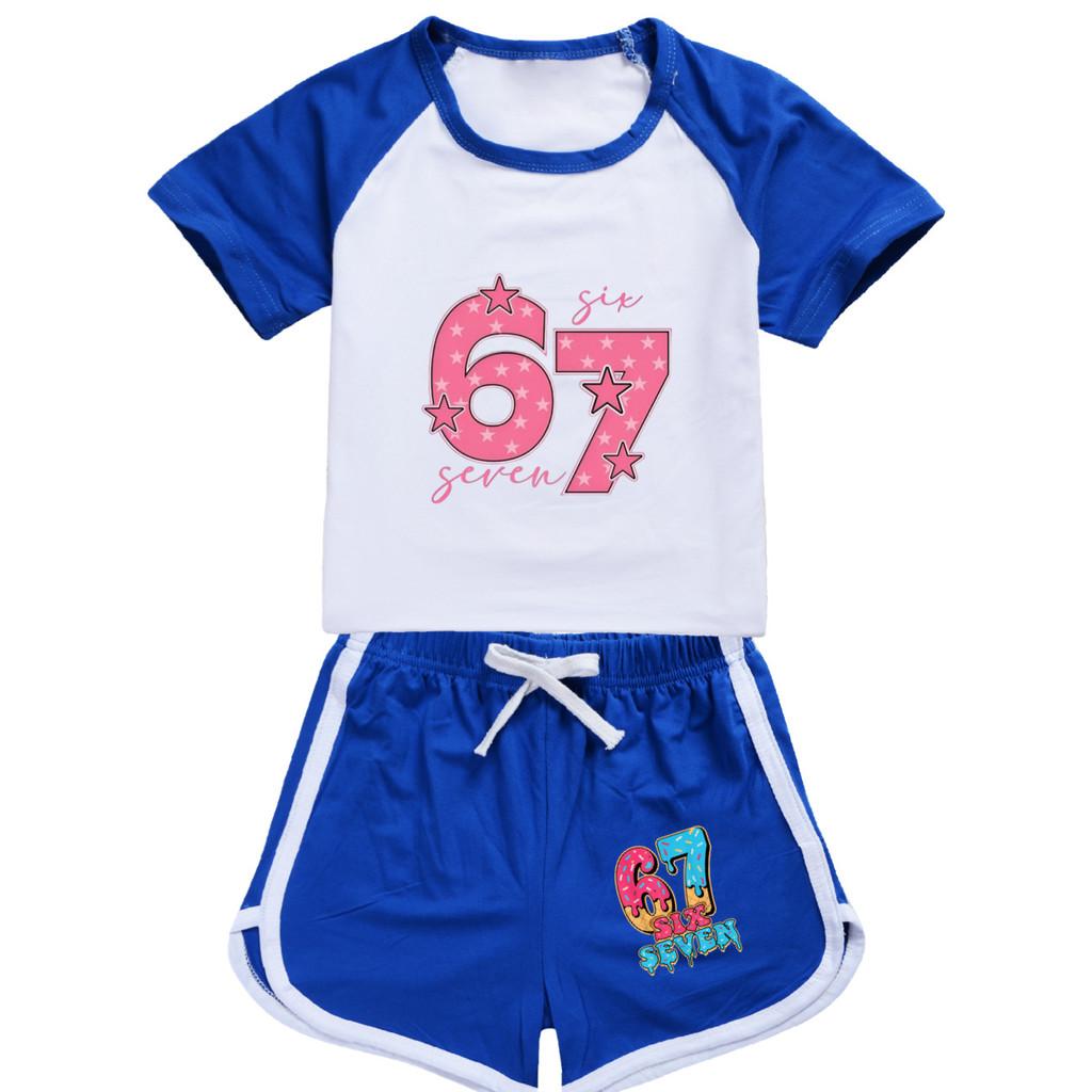 5291 Kids Boys Girls Brainrot 67 Printed Top Pants Sport Tracksuit Clothes Set