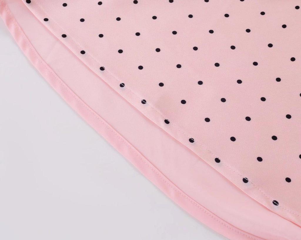 Spring 2026 Polka Dot Puff Sleeve French Lace Dress - Vacation Style