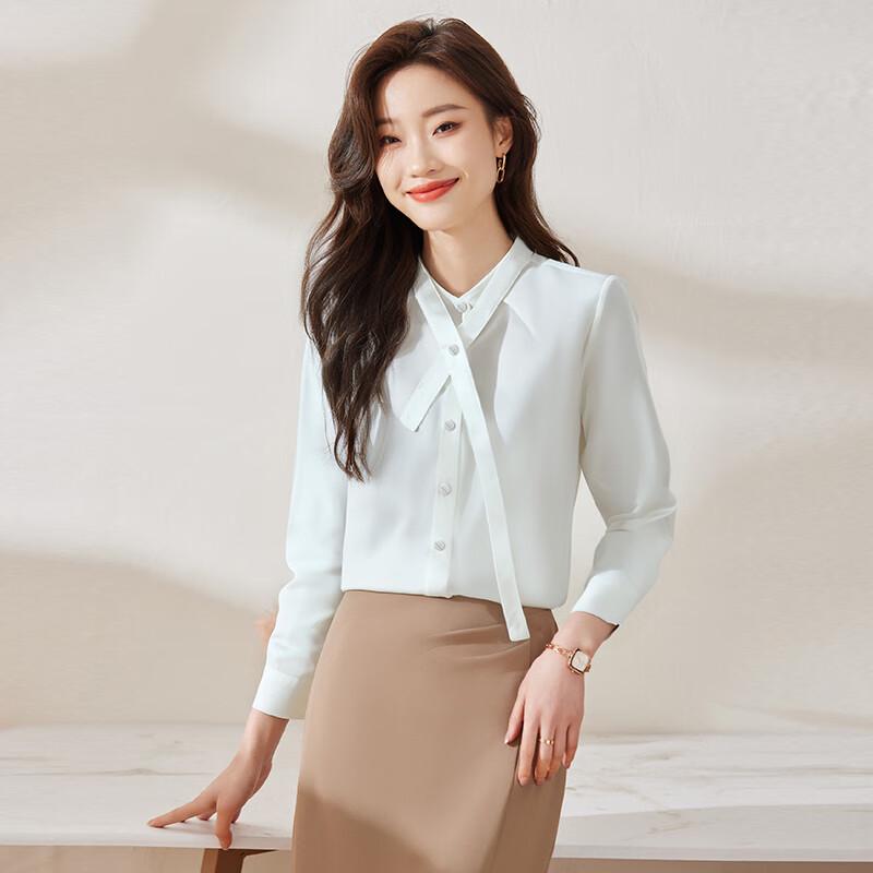 Women s Elegant V-Neck Long Sleeve Office Blouse L