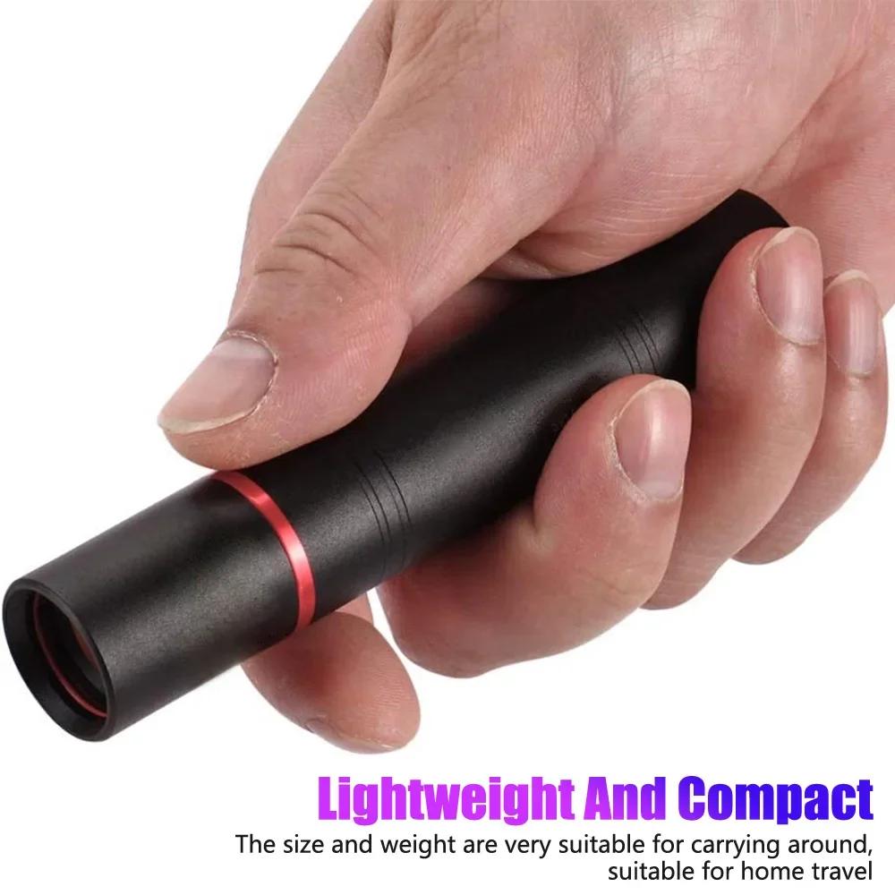 USB Rechargeable Mini 365nm UV Flashlight 5W Ultraviolet Torch Pets Urine Cat Tinea Money Ore Scorpion Detection Flashlights