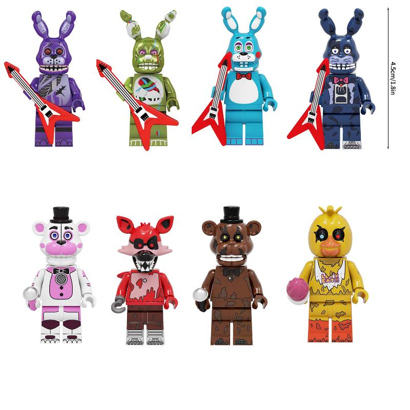 Entzückendes Freddy Bonnie Mini-Blöcke Ornament Heißes Spiel Figur Cartoon Montagebausteine Spielzeug Partygeschenke Kindergeschenke