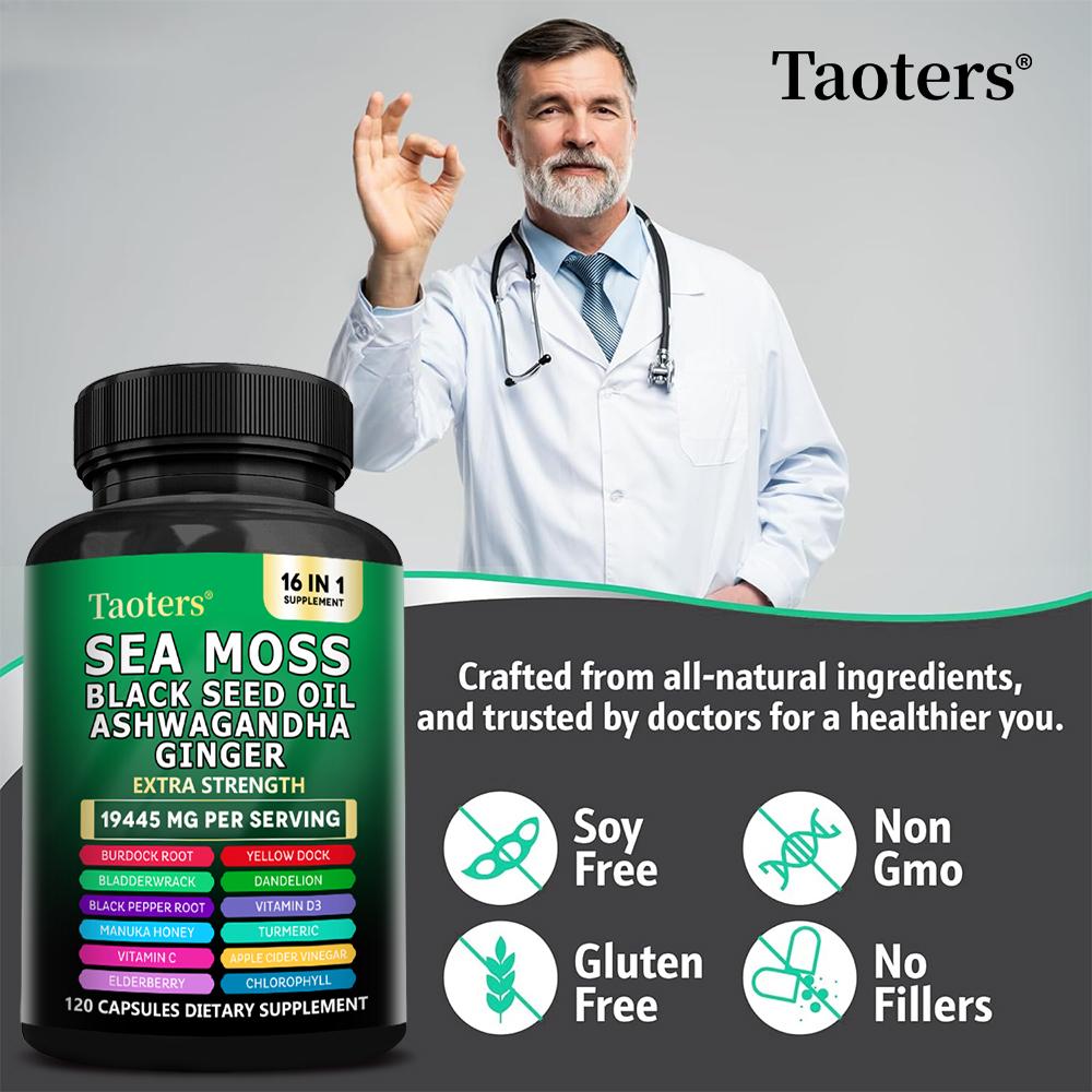 Algen, Schwarzkümmelöl, Kurkuma, Ingwer (16-in-1 Multivitamin) 120 Kapseln