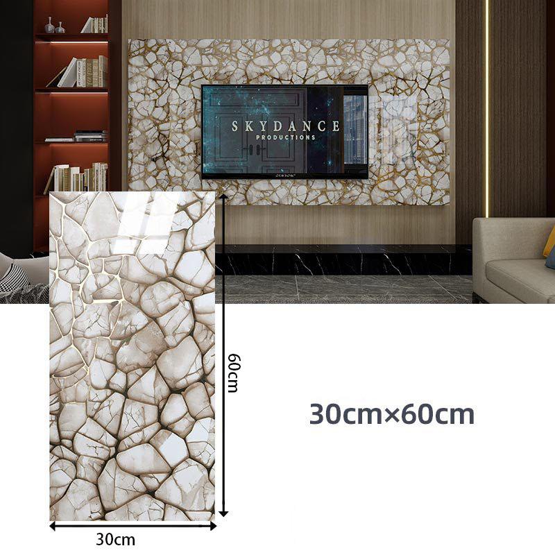 60*30cm Thickened Gold Foil Self-Adhesive Tile Sticker, Faux Ceramic Tile Wallpaper Waterproof  Wallsticker Kitchen & Living Room Decor
