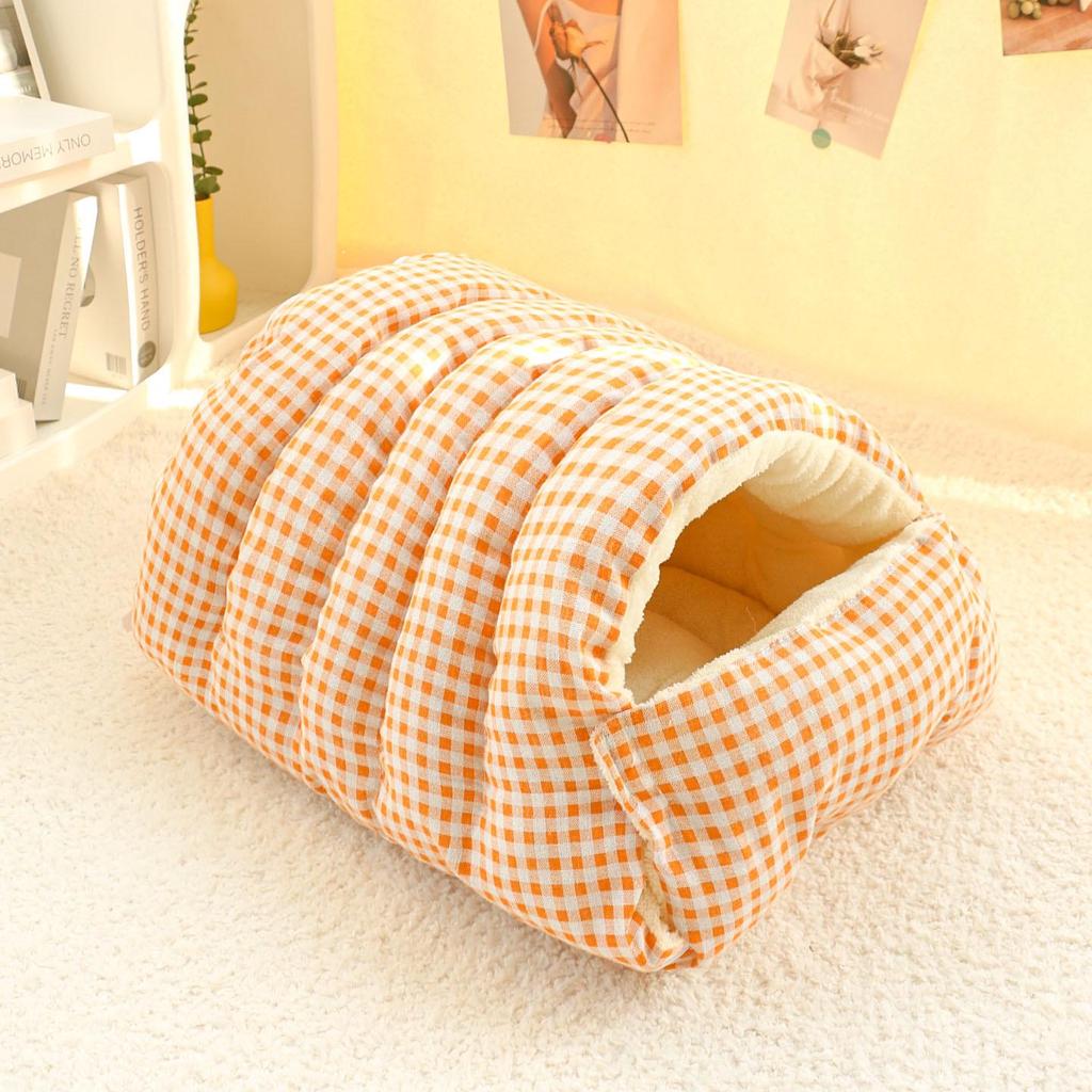 Cozy Half-Closed Pet Bed - Thickened, Washable, All-Season Comfort for Cats and Dogs