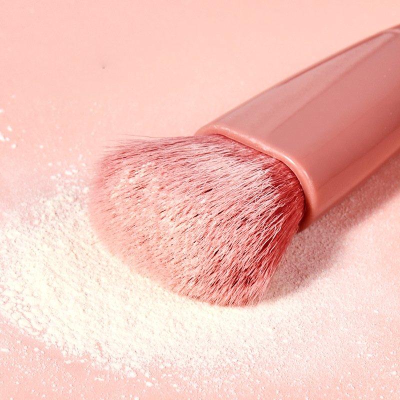Portable Makeup Brush Set 5pcs with Mirror, Soft Powder Foundation Blending Mini Multifunctional Travel Brushes for Women Girls