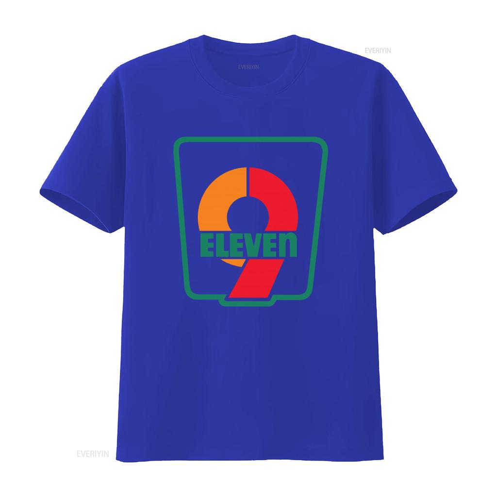 9 ELEVEN Logo Print T Shirt Stylish and Fun Design for All Vintage Washed Versatile Comfortable Unisex Slightly