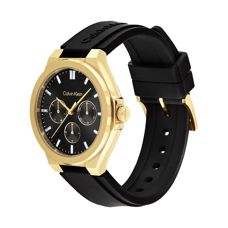 Calvin Klein Quartz Watch Silicone Strap Black Dial Women Watches 25100107CK