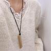 Unique Alloy Comb Pendant Necklace Accessory Adjustable PU Leather Rope Long Sweater Chain Stylish Neckchain Accessories