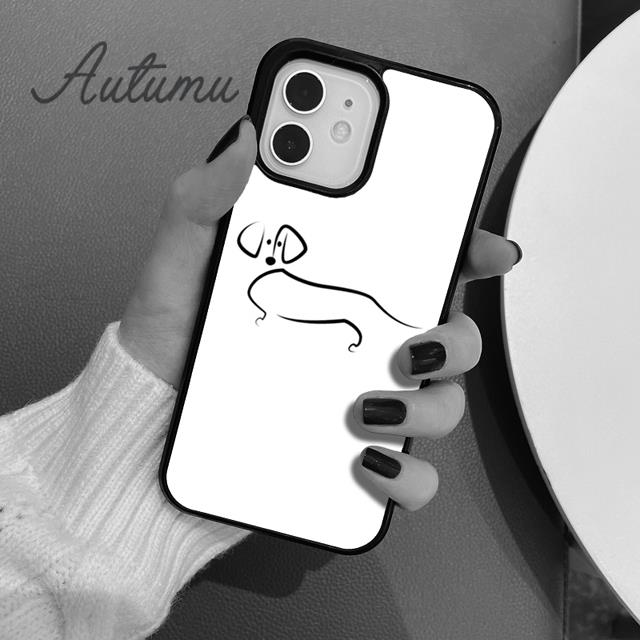 Cute Sausage Dog Phone Case for iPhone 11 12 13 14 Pro Max Mini X XR XS SE 2020 5 6S 7 8 Plus Samsung Galaxy S21 S22 Cover Shell