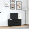 TV Stand with LED Lights Black Oak Effect 100 x 41 x 50 cm