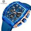 FOXBOX Top Brand Luxury Watches Men's Sports Clock Dual Display Man Watch Chronograph Luminous Silicone Quartz Watches for Men