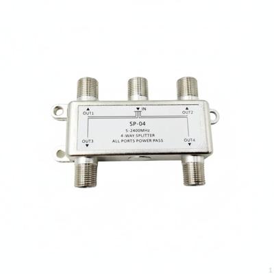 1in 4out FConnector Splitter 52400MHz Wideband Coaxial All Ports Power Continuity