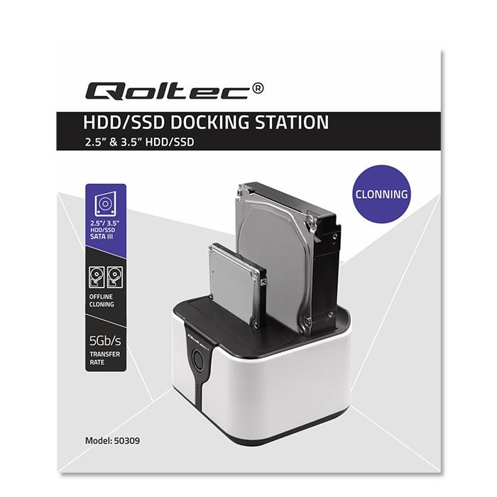 Qoltec Aluminum Case | HDD SSD 2.5" SATA3 | USB 3.0 | Silver