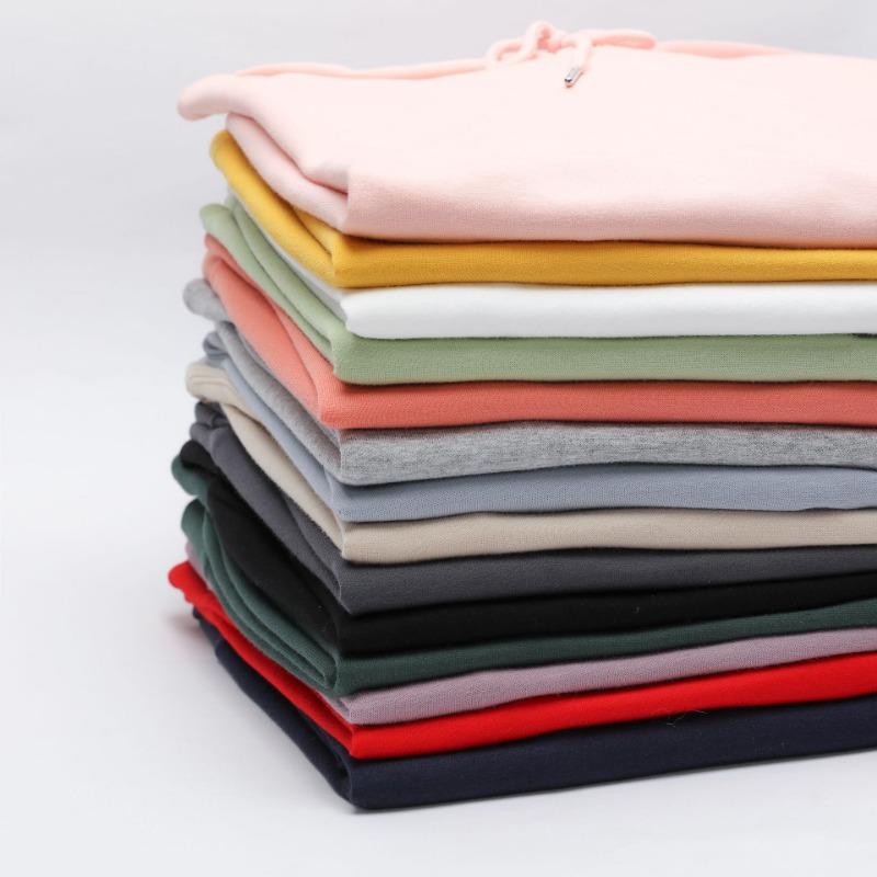 Pánská mikina s dlouhým rukávem, podzimní jednobarevná, s kapucí