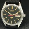 VINTAGE SEIKO 5 AUTOMATIC 6319A JAPAN MENS BLACK COLOR DIAL WATCH A708367-1