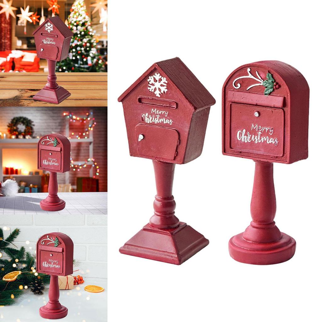 Mailbox Statue Birthday Gift Decoration Red Christmas Sculpture for Hallway Living Room Table Centerpieces Housewarming Bedroom