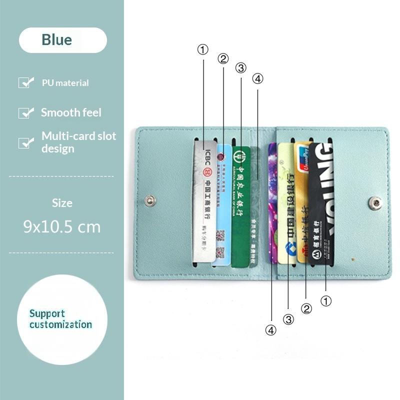 Ultra-Thin Small Bank Card Multi Card Slot Card Holder Wallet Women Men Credit Card Bag Male Card Holder Solid Leather Wallet