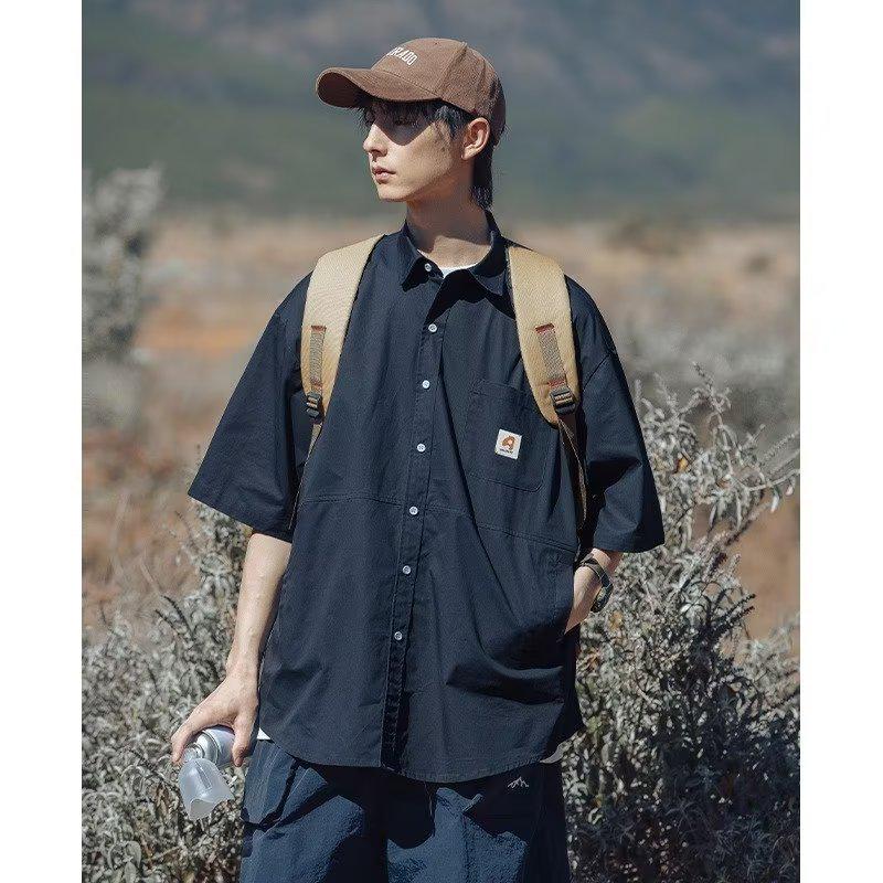 2024 Stylish Loose Workwear Half-Sleeve Retro Shirt - Japanese & Hong Kong Trend