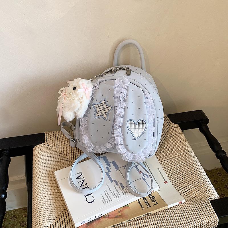 Schoolbag Cute Mini Backpack Women's 1011 New Niche Design Small Backpack Student Schoolbag Versatile Doll Pendant