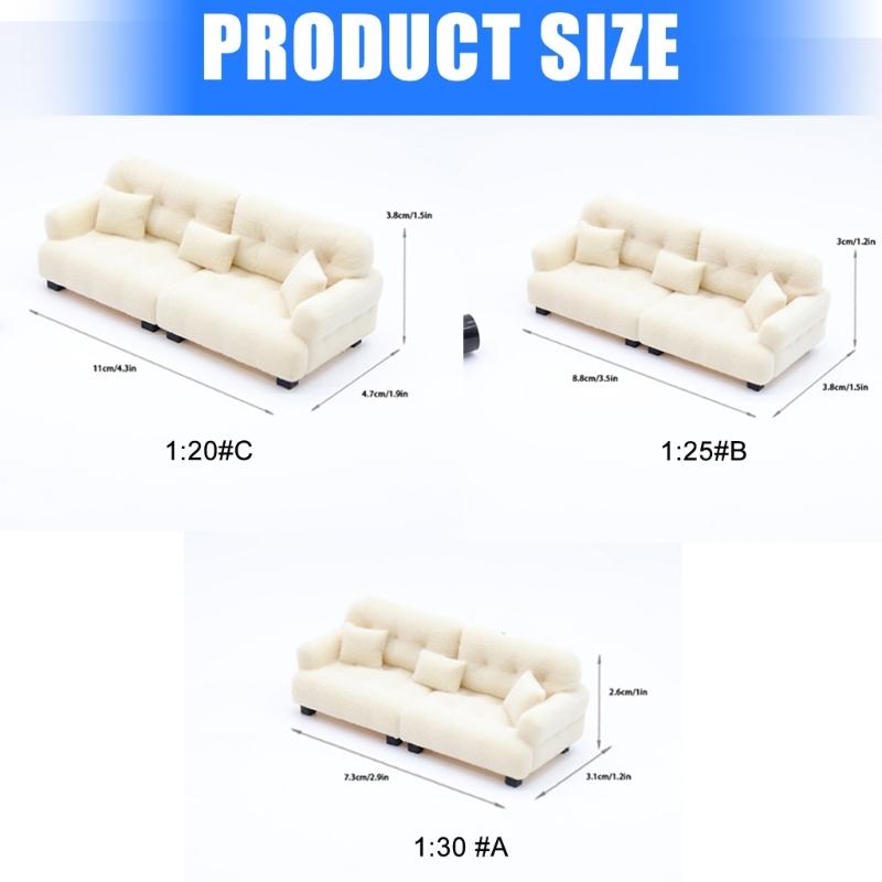 1/20 1/25 1/30 Scale Miniature Sofa Model Figure With Pillow Cushion For Doll House Enthusiasts And Craft Model Project