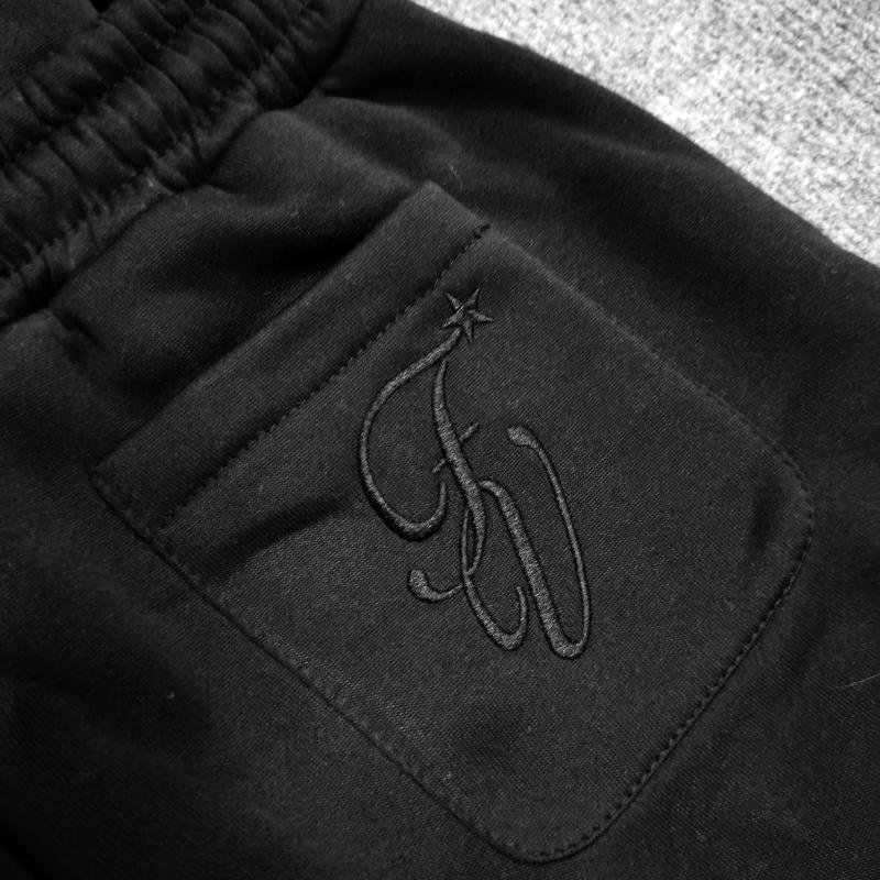 Europäische und amerikanische lässige einfache Paar Stickerei Mode kreative Doppel Taille Falten Jogginghose