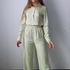 Streamgirl Damen Sommerhosen-Sets 2-teilig Crop Tops und Hose mit weitem Bein Weiß Chiffon Dünn Zweiteilige Hosen-Sets Damenanzüge