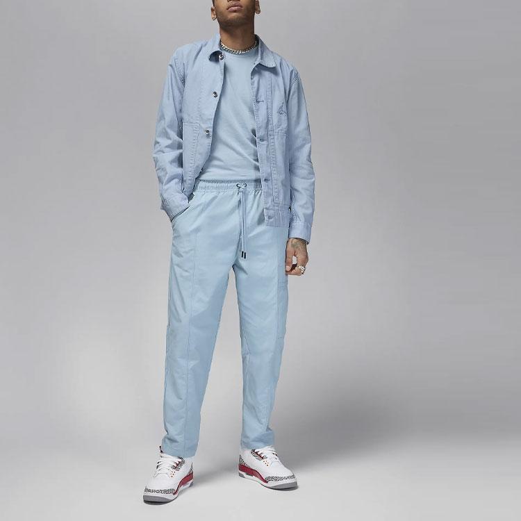 Jordan Essentials Solid Logo Single-Breasted Casual Jacket Men jackets Blue Gray FN4527-436