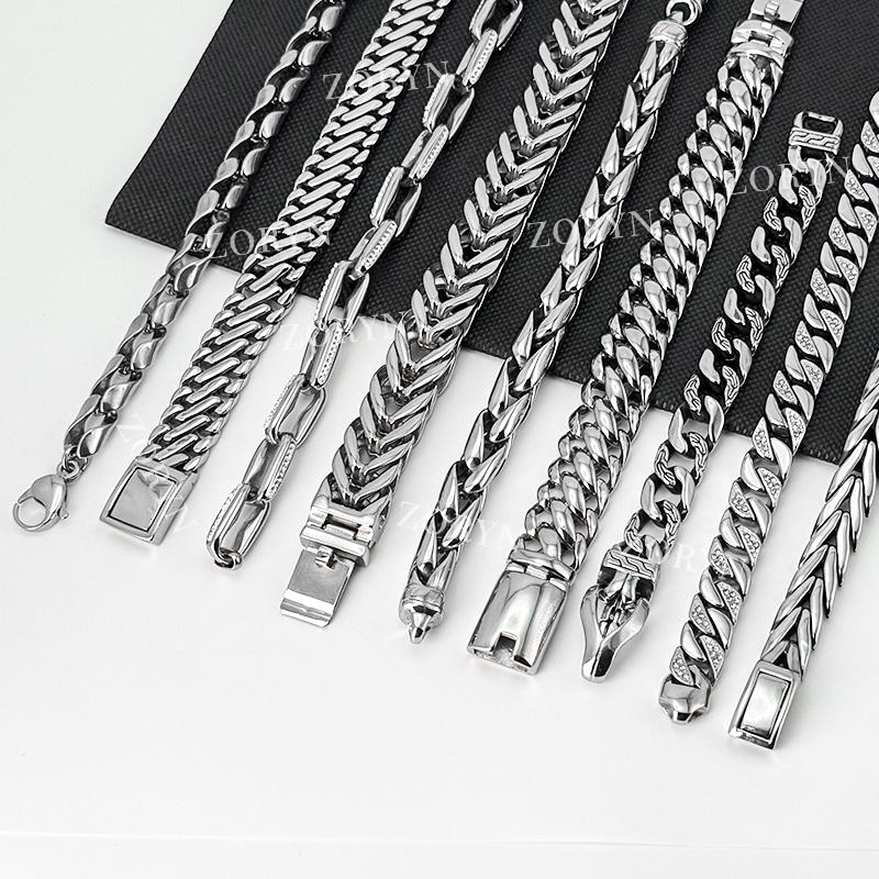 Mens Stainless Steel Cuban Link Bracelet Heavy Duty Black Oxidized Retro Gothic Punk Biker Style Jewelry Adjustable for Men