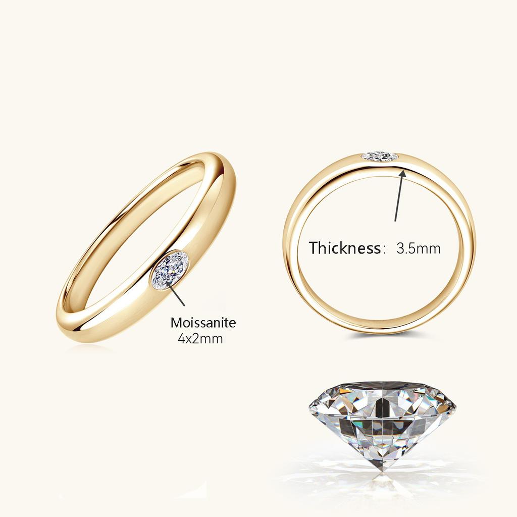Simple   CopperVVS D Color Moissanite Finger Ring Women Engagement Wedding Rings Gold Plated Fine Jewelry