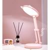 Folding Desk Lamp Pink Eye Protection Table Lamp Cute Cat Ear Night Light Portable Reading and Learning Desk Lamp
