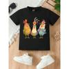 Mädchen Rundhals-T-Shirt, Süsses Kleines Küken Lustiger Grafikdruck