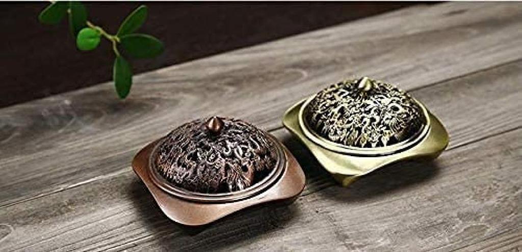 Kowloon Alloy Incense Burner, Scented Incense Burner for Tea Ceremony and Buddhist Altar, Antique-Style Openwork Incense Plate, Small Incense Burner,