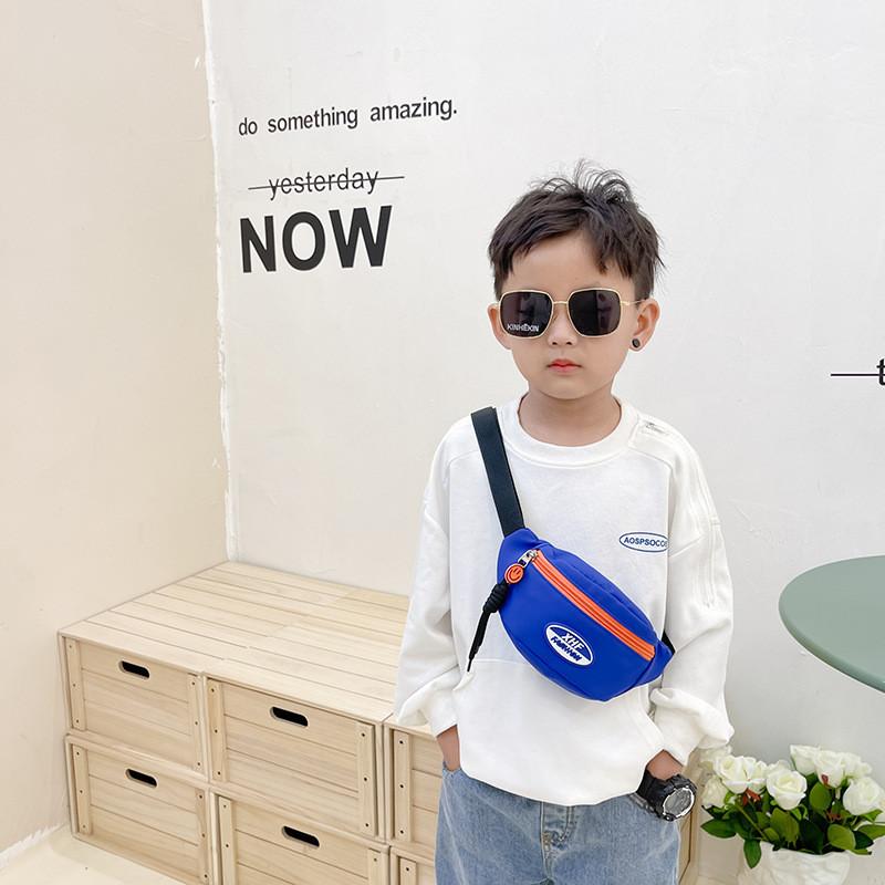 Stylish Kids Sling Bag For Boys And Girls Cool Letter Design Fashionable Crossbody Accessory In Nylon With Durable Features And Fun Colors