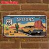 D Flat Pc Vintage Route  Sign  Large  (xcm) Aluminum Metal Wall Art Suitable for Cave Car Lover Gift Route  Themed
